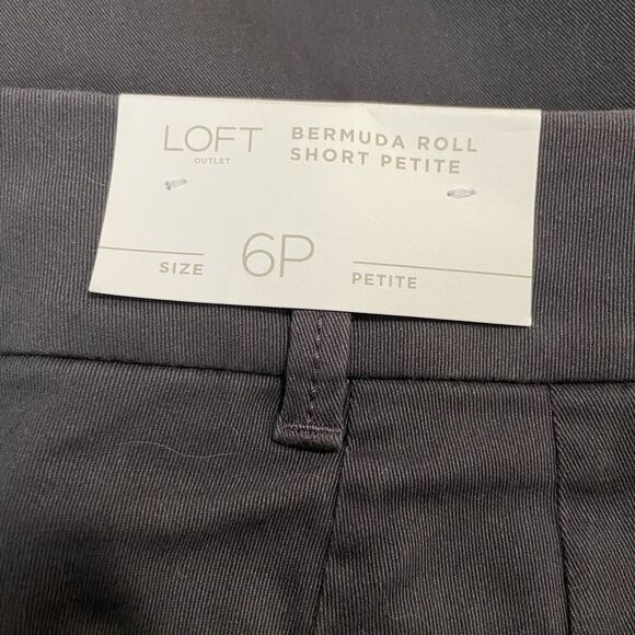 NEW Ann Taylor LOFT Bermuda Roll Shorts Khaki Chinos Dark Gray Sz 6 Petite NWT - Picture 10 of 11